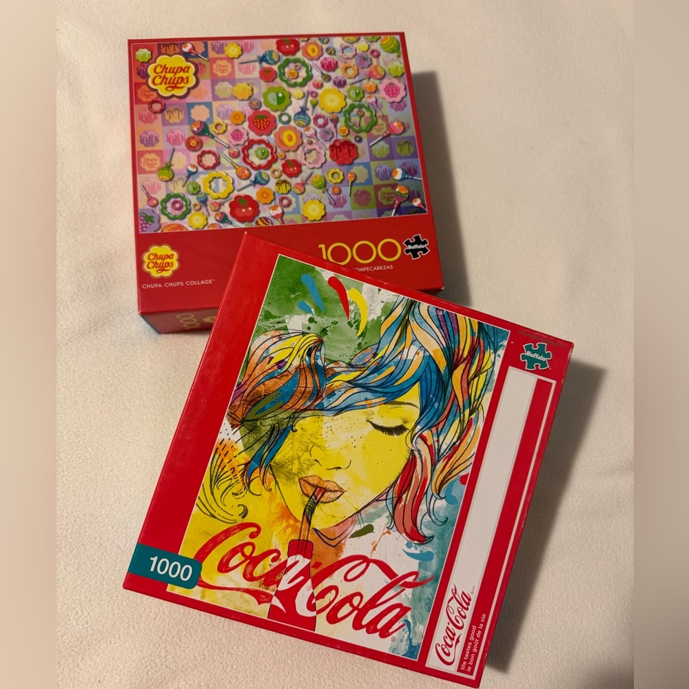 Coca Cola $ Chupa Chups Puzzles Lot of 2/1000pc